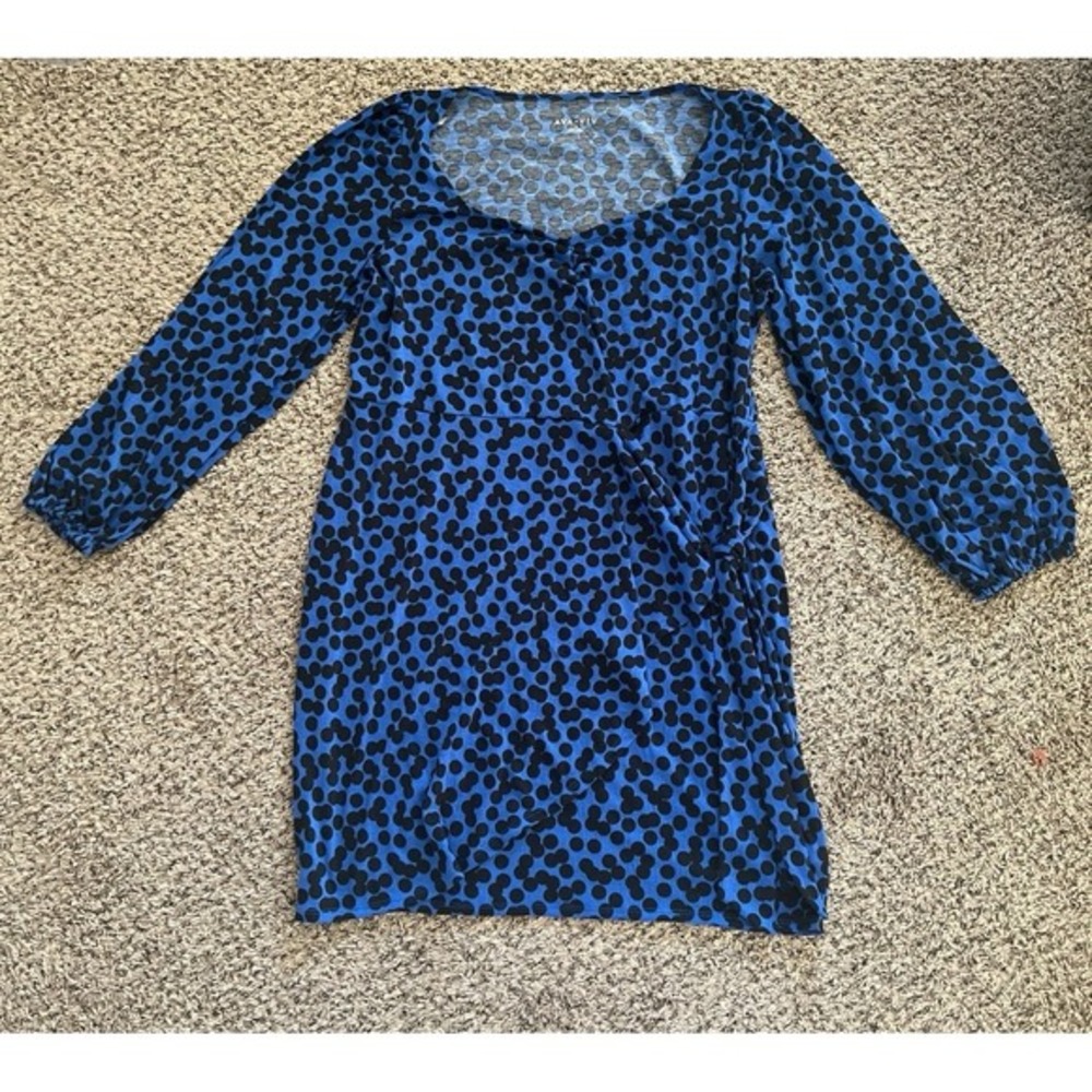 NWOT Ava & Viv Women's Blue w/ black polka dot size 1X‎